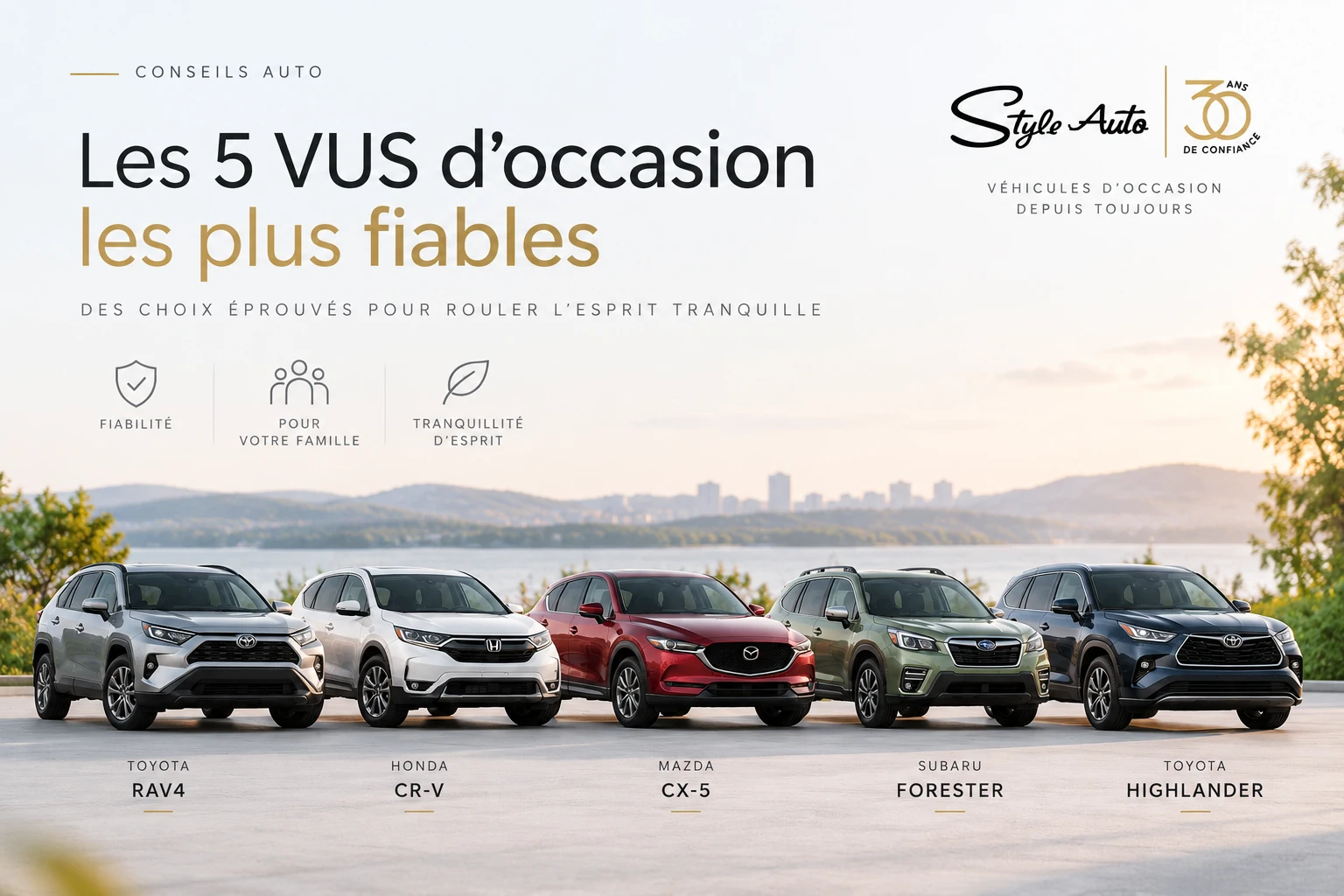 Les 5 VUS d'occasion les plus fiables